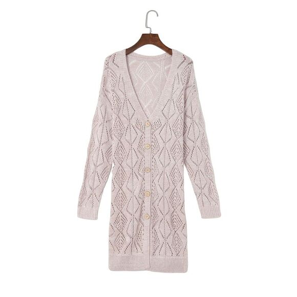 Azura Exchange  Hollow-out Knit Cardigan - Picture 2 of 8